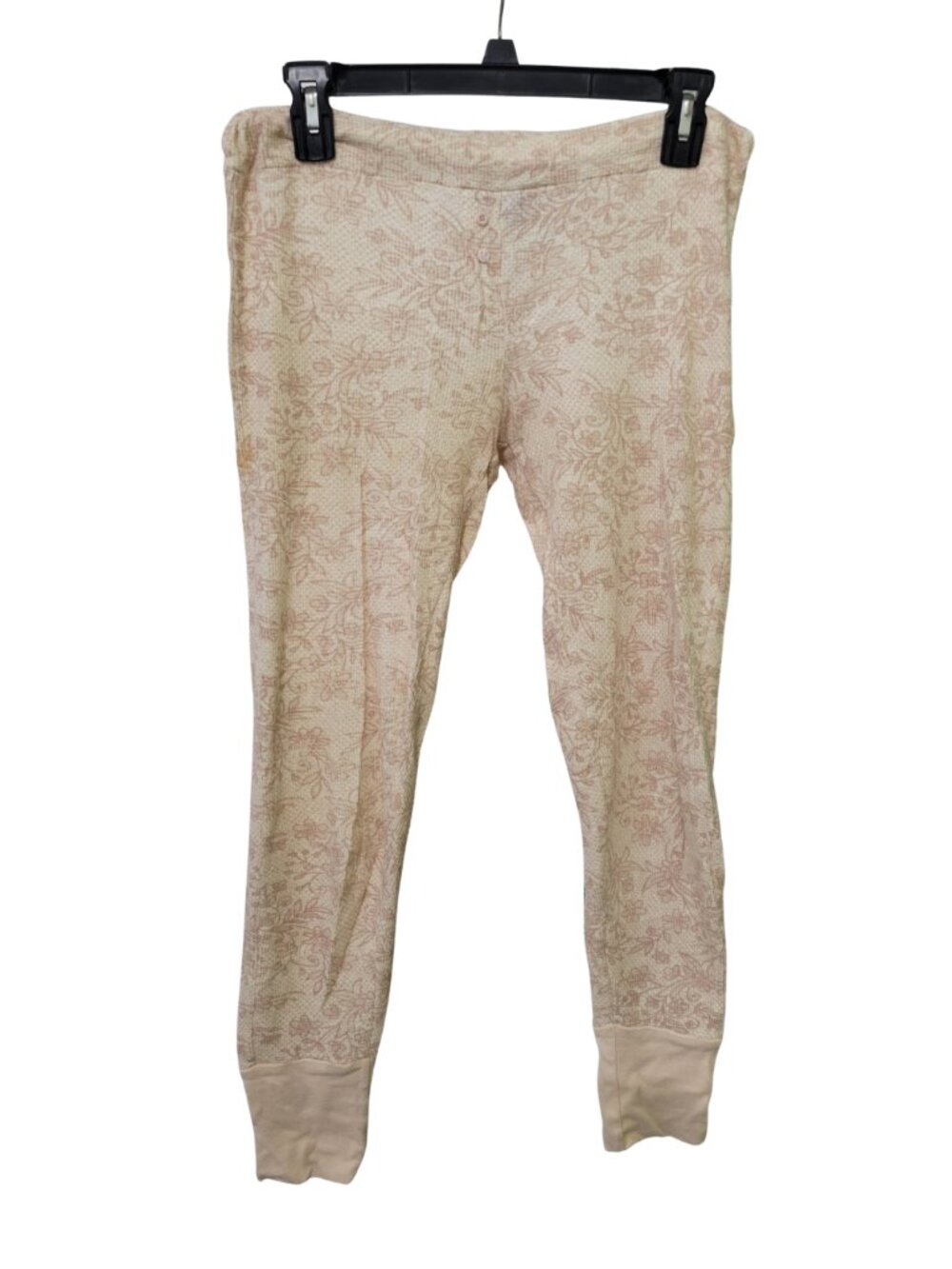Cynthia Rowley Waffle-knit henley pajama pant - floral print | Medium